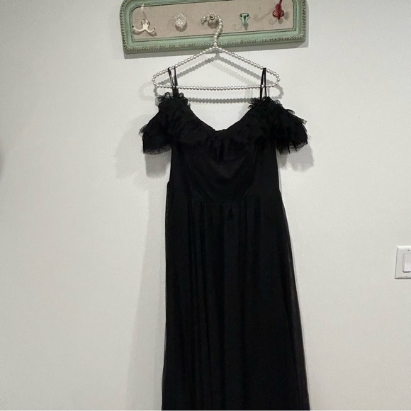 City studio plus size black tulle off the shoulder maxi dress size 18 women’s - Picture 5 of 15
